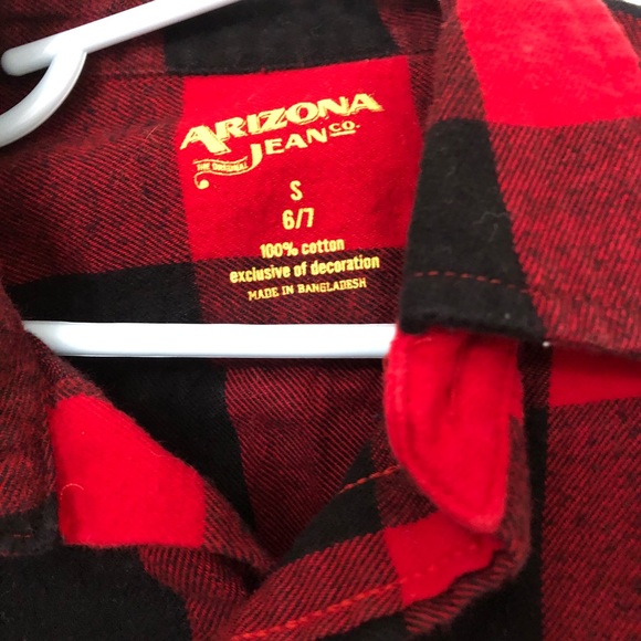 Arizona Jeans Plaid Flannel - Size 6/7 - Picture 2 of 5